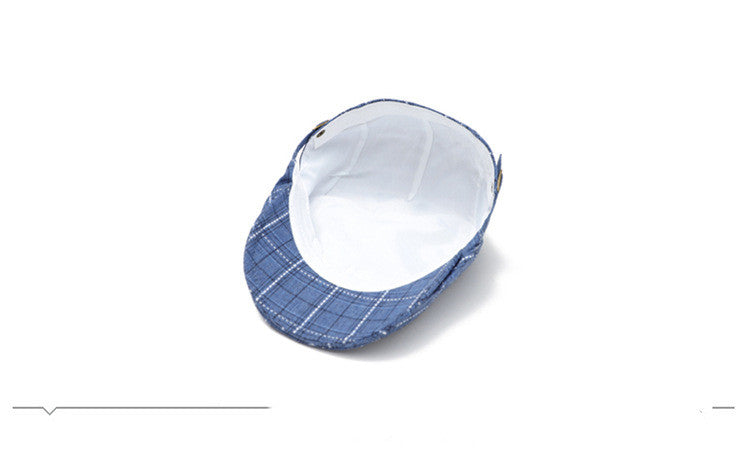 Peaked Plaid Beret Sun Hat