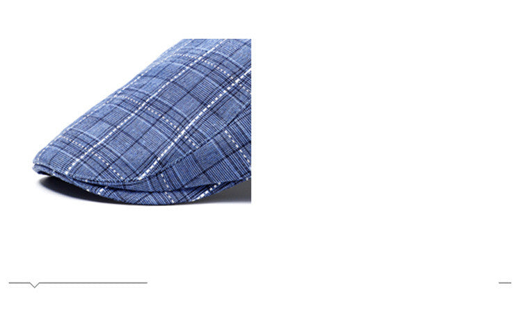 Peaked Plaid Beret Sun Hat