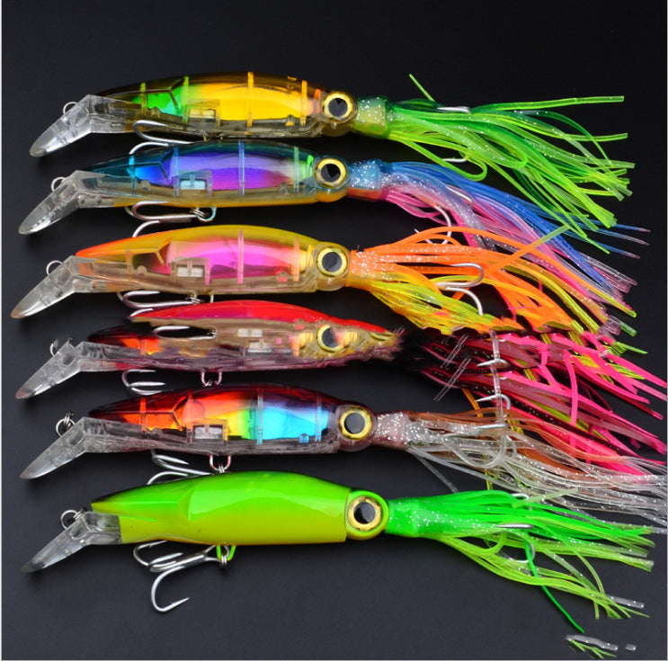 Fishing Tackle Lure - Plastic Squid With Bait