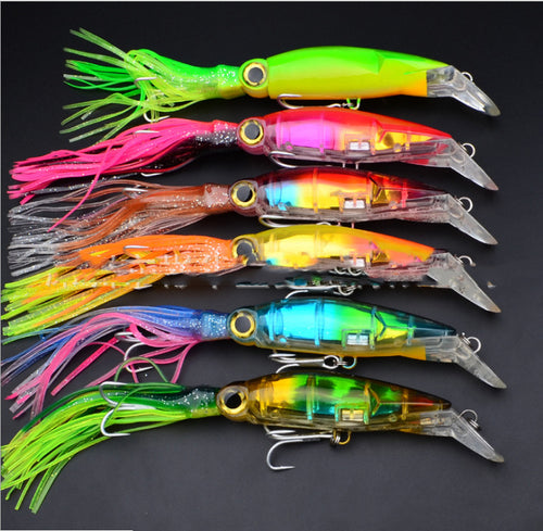 Fishing Tackle Lure - Plastic Squid With Bait