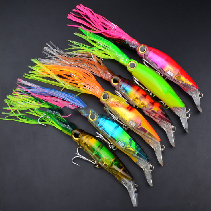 Fishing Tackle Lure - Plastic Squid With Bait