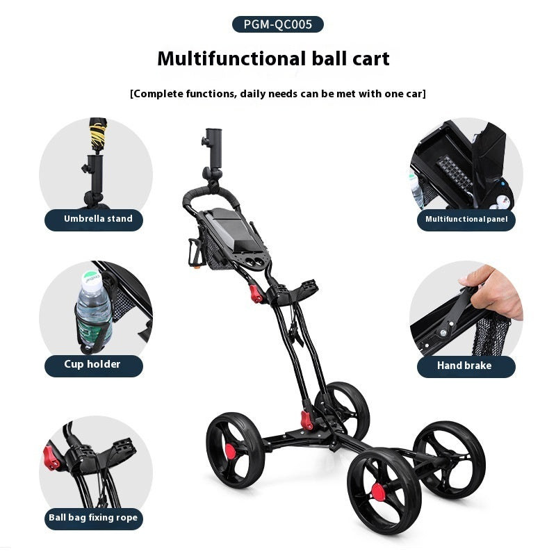 Foldable Four-wheel Golf Trolley